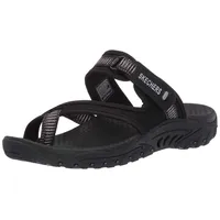 Skechers Damen Reggae – Seize The Day – Zehentrenner Flipflop, Schwarz, 38 EU