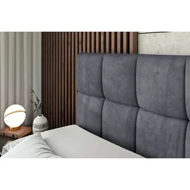altdecor Boxbett, mit H4-Matratze und Lattenrost - RICAR - 160x200 Dunkelgrau