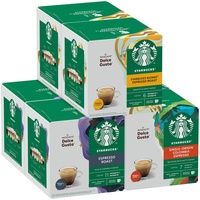 STARBUCKS Probierset, Espresso-Varianten by Nescafé Dolce Gusto Kaffeekapseln 6 x 12 (72 Kapseln) - Exklusiv bei Amazon