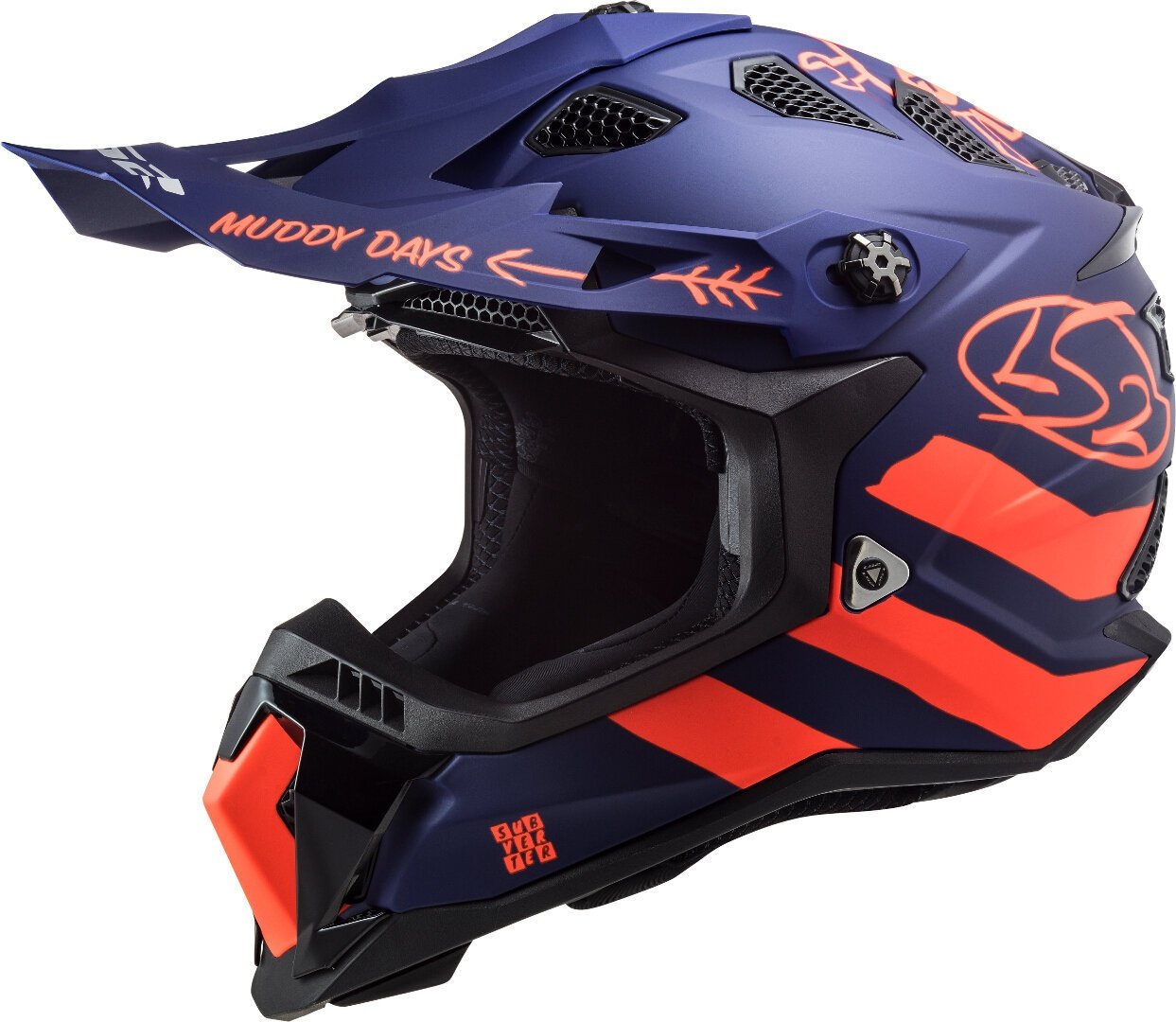 LS2 MX700 Subverter Evo Cargo Motorcross helm, blauw, S Voorman