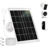 8W Solarpanel für Überwachungskamera Aussen Akku – Solar Panel mit 3‐in‐1 USB‐C/Micro/DC, inkl. 360° Halterung & 3 m Kabel, 5V Solarmodul kompatibel mit Arlo, Reolink, Blink, Eufy & Ring Kamera (1)