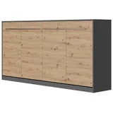 SMARTBett 90 x 200 cm Anthrazit/Wildeiche