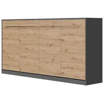 SMARTBett 90 x 200 cm Anthrazit/Wildeiche