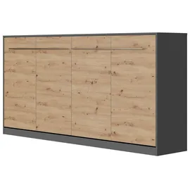 SMARTBett 90 x 200 cm Anthrazit/Wildeiche