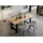 SalesFever Essgruppe, 5 tlg. 160 x 85 cm | Bezug Samt creme Gestell schwarz Tisch Naturfarben | 370018
