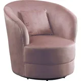 Atlantic Home Collection Drehsessel, 360° frei drehend, rosa , 75756903-0 Samtvelours,