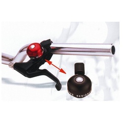 REICH CYCLE-BELLS Fahrradklingel Miniglocke für Bremshebelmontage, Alu schwarz