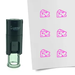 CombiCraft Selbstfärbender Stempel 'Käse' in der Farbe Pink, Ø10mm