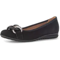 Gabor Ballerina GABOR "FLORENZ", Damen, Gr. 38,5, schwarz, Ziegenveloursleder,