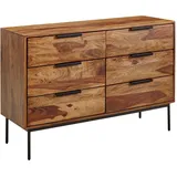 Wohnling Sideboard - Braun - LBH 117x42x80 cm