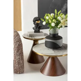 Kare DESIGN Beistelltisch Cono 87808 Steinzeug Weiß 50 cm