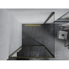 Mexen Apia ausziehbare Duschabtrennung 90 x 90 cm, Transparent, Gold - 840-090-090-50-00