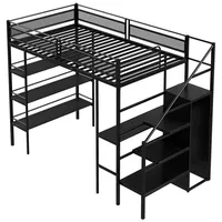 Odikalo Hochbett Etagenbett lagiges Ablageregal Schreibtisch Kleiderschrank Ablagefach 90 cm