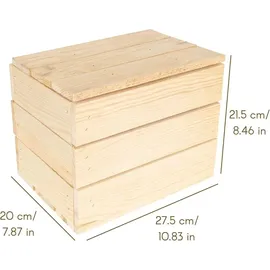 Creative Deco Holzkiste mit Deckel 27,5 x 20 x 21,5 cm 1-tlg. beige