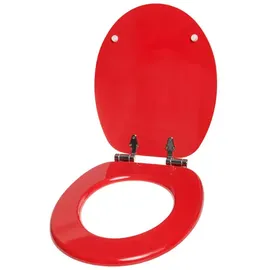 Sanilo WC Sitz mit Absenkautomatik Rot, Hochwertiger und Stabiler Toilettendeckel aus Holz