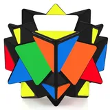 Maomaoyu Zauberwürfel Windmill Cube Speed Magic Cube Puzzle Magischer Würfel PVC Aufkleber für Schneller und Präziser mit Lebendigen Farben(Schwarz)