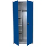 Metallschrank abschließbar Spindschrank komplett montiert H 1800 x B 800 x T 383 mm Stahl Lagerschrank Aktenschrank Putz Spind Werkzeugschrank 545521 Blau