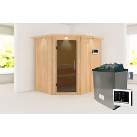 Karibu Siirin inkl. 9 kW Ofen + ext. Steuerung + Dachkranz
