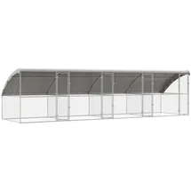 vidaXL Hundekäfig 8 x 2 x 2 m Verzinkter Stahl Silber
