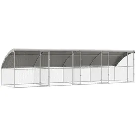 vidaXL Hundekäfig 8 x 2 x 2 m Verzinkter Stahl Silber