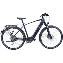 HAWK eTrekking Integrated Gent E-Bike Herren 28 Zoll Mittelmotor 9 Gang XS