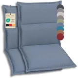 GO-DE Textil Bequeme und attraktive Polsterauflagen für Hochlehner-, Mittellehner- und Niederlehner-Gartenstühle (2er-Set, Uni Blau, Niederlehner)