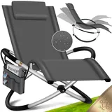 Kesser KESSER® Relaxliege Liegestuhl Gartenliege Gartenstuhl Klappstuhl faltbar Schwungliege Schaukelsessel ergonomische Relaxsessel wetterfest 180 kg Belastung 174 x 78 x 89 cm