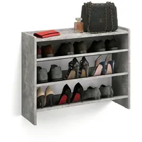 Komto Schuhregal Schmal - Schuhablage Flur mit 3 Ebenen