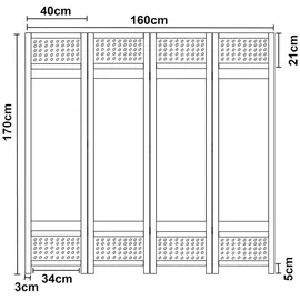 [en.casa] Paravent, - Raumteiler Buxton