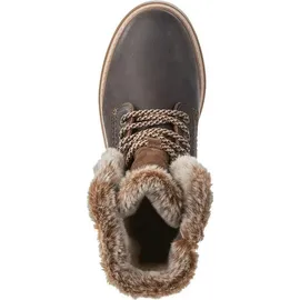 TAMARIS Damen Warmfutter Stiefel Leder Blockabsatz Duo-Tex; MOCCA, EU