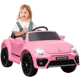 aiyaplay Kinder Elektroauto 12V Kinderauto mit 2,4G Fernbedienung, Musik, Hupe, Elektrofahrzeug mit LED-Lichtern, USB/MP3-Anschluss, 3-5 km/h, für Kinder 3-5 Jahre, Rosa
