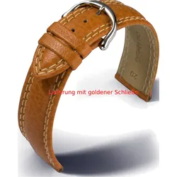 Eulit Kalb- / Rindleder genarbt Maurice Lacroix Natur-Kalb 20mm" E512929620231" - goldbraun