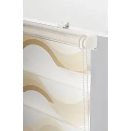 K-HOME Doppelrollo Madrid 45 x 150 cm Wellen Beige