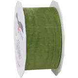 PRÄSENT C.E. Pattberg Sheer Organzaband Olive (grün), 25 m Geschenkband zum Einpacken von Geschenken, 40 mm Breite, Zubehör zum Dekorieren & Basteln, Dekoband