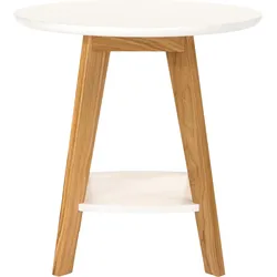 Beistelltisch WOODMAN "Bjórgvin", weiß (weiß, eiche), B:55cm H:55cm T:55cm, Tische, Breite 50 cm