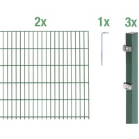 GAH Alberts Alberts Doppelstabmatten-Grundset 4 m 200 x 100 cm, 6/5/6, grün