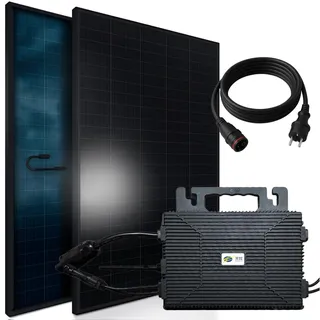 Black Frame 900/800W Solaranlage mit 800W TSUN Micro Wechselrichter 2 x 450 W