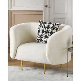 Beliani Sessel LOEN Bouclé 72 x 75 x 70 cm Weiß/Gold