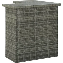 vidaXL Eck-Bartisch Grau 100x50x105 cm Poly Rattan