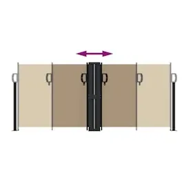 vidaXL Seitenmarkise 100 x 1000 cm grau Polyester