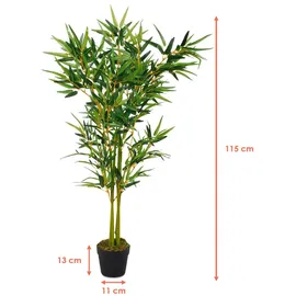Spetebo Deko Pflanze 115cm - Modell: Bambus - Grün