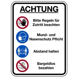 Kombischild - Regeln für Zutritt