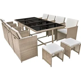 vidaXL Garten-Essgruppe 13-tlg. beige
