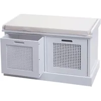 Mendler Sitzbank HWC-J49, Polsterbank Garderobenbank, Kissen Aufbewahrungsboxen Staufach 47x75x40cm