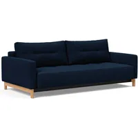 Schlafsofa INNOVATION LIVING TM "Pyxis 3-Sitzer mit extrabreiter Bettfunktion, Skandi-Design" Sofas Gr. B/H/T: 232cm x 67cm x 114cm, Polyester, blau Multifunktionssofa, extrabequem durch Taschenfederkern, Dauerschläfer