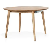 Moebel-Eins ASCON Esstisch XL/Ausziehtisch rund 120/165 cm, Material Massivholz,