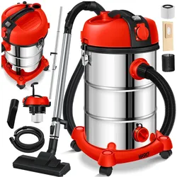 MASKO® Industriestaubsauger Staubsauger Nass Trocken Sauger Edelstahl 2300W + Steckdose   Blasfunktion   Trocken-Saugen & Nass-Saugen   Push&Clean   Industrie-Sauger mit & ohne Beutel   beutellos