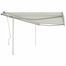 vidaXL Markise Manuell Einziehbar mit Pfosten 4x3,5 m Creme