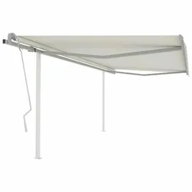vidaXL Markise Manuell Einziehbar mit Pfosten 4x3,5 m Creme