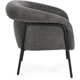 BIZZOTTO Sessel Camila aus Stoff, modernes Design, Dunkelgrau, gepolstert und mit Metallgestell